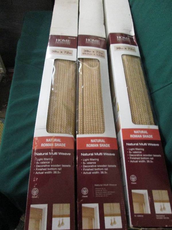 3 natural roman shades 39x72 natu...