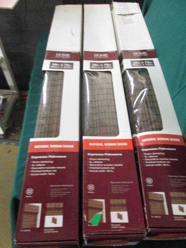 3 natural roman shades 39x72 espr...