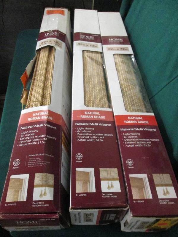 3 natural roman shades 32x72 natu...