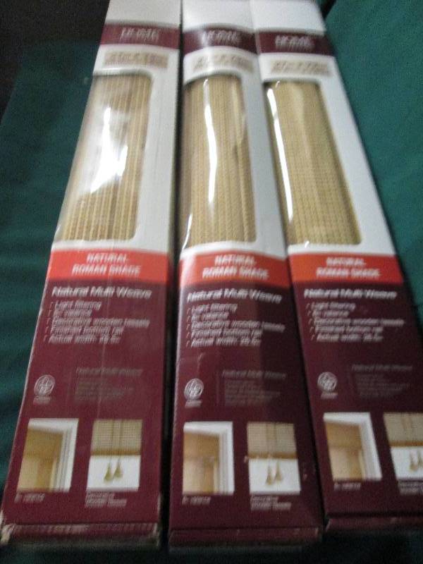 3 natural roman shades 27x72 natu...