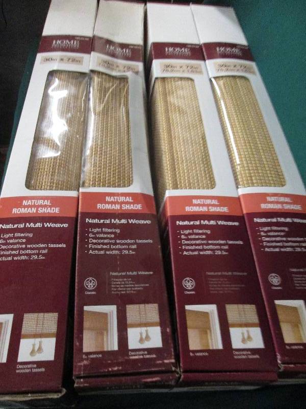 4 natural roman shades 30x72 natu...