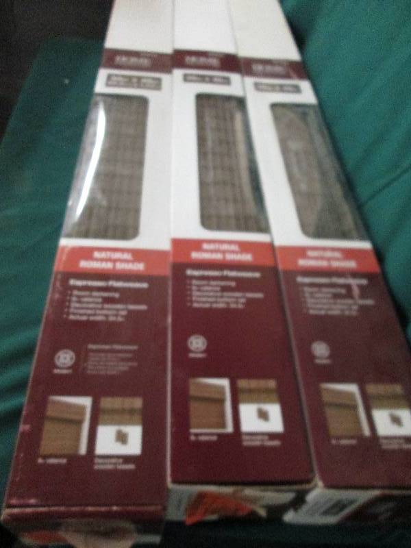 3 natural roman shades 35x48 espr...