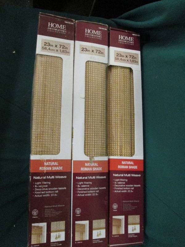 3 natural roman shades 23x72 natu...