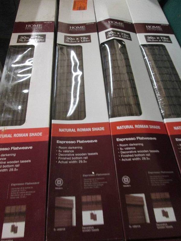 4 natural roman shades 30x72 espr...
