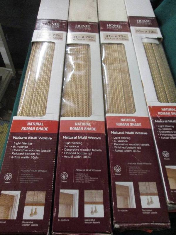 4 natural roman shades 31x72 natu...