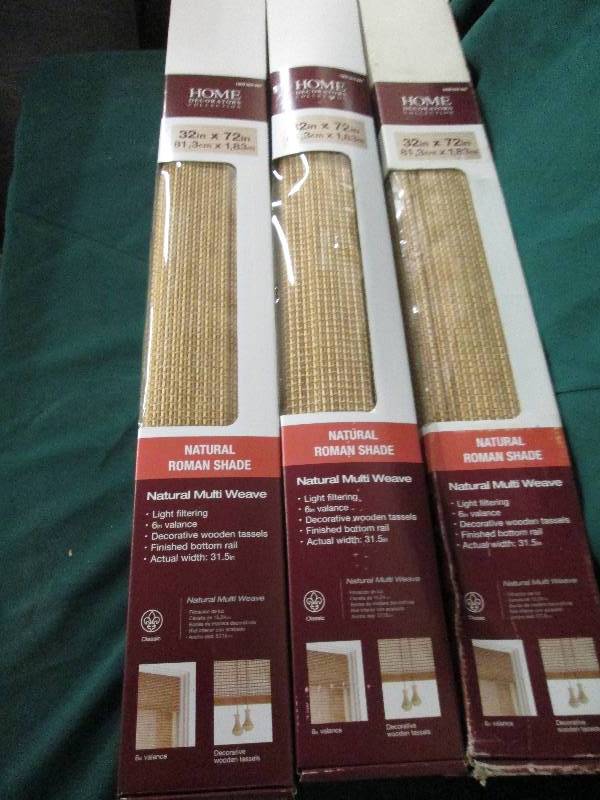 3 natural roman shades 32x72 natu...