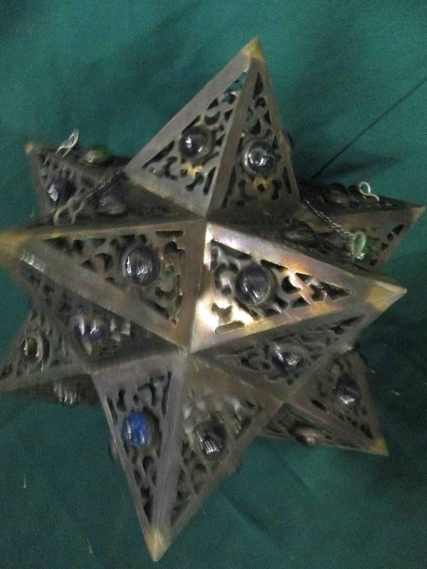 made in egypt plug in hanging light...