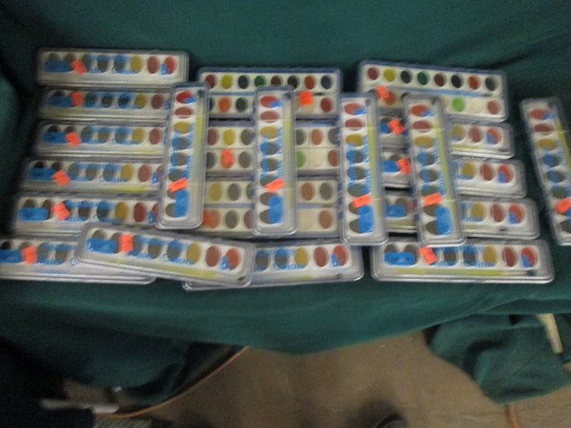 21 water color paints with paint br...