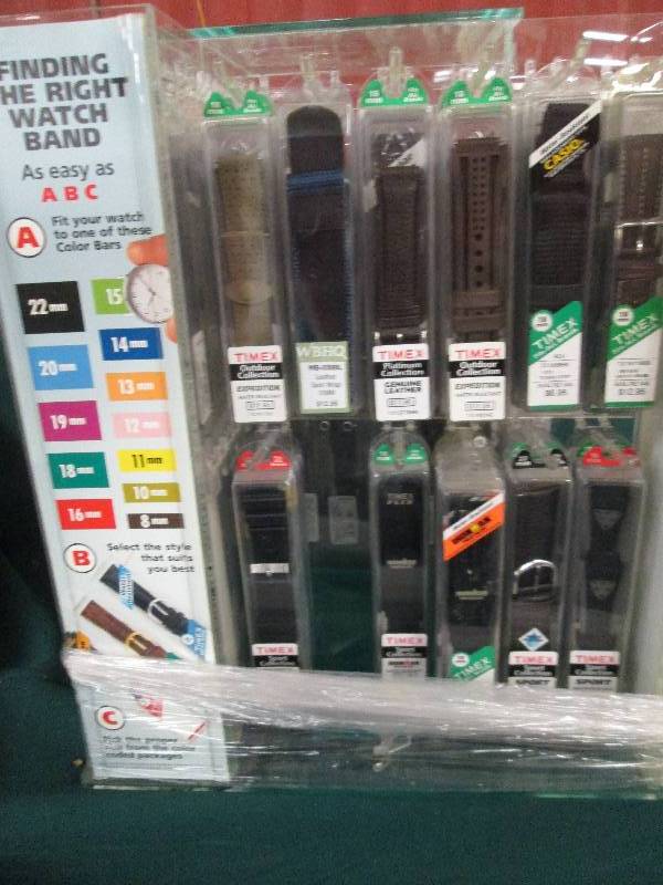 watch bands and display , metal ,le...