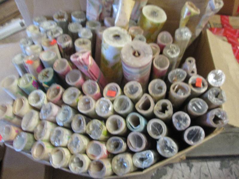 big lot of vintage wrapping paper a...