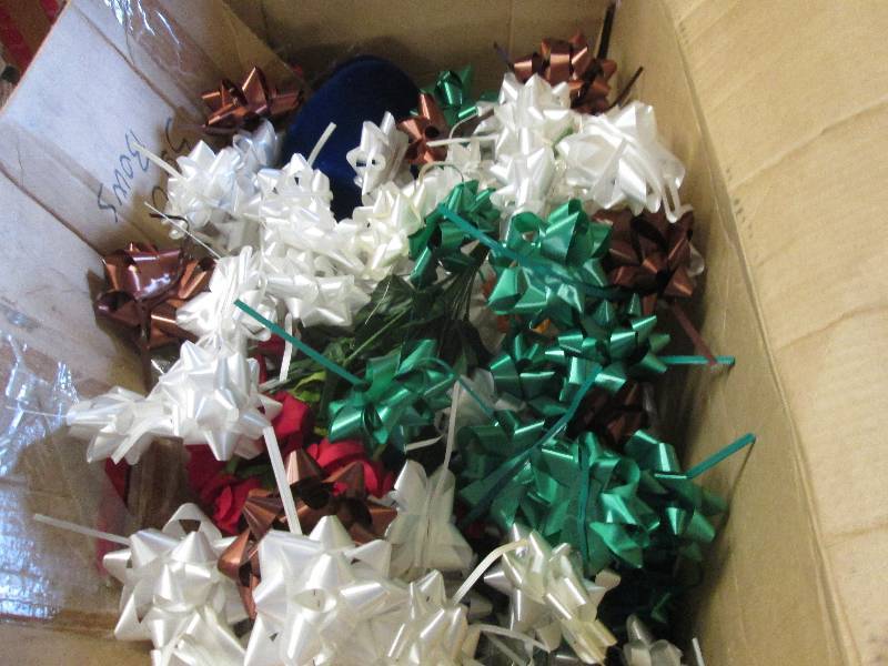 big box of bows and some fake roses...