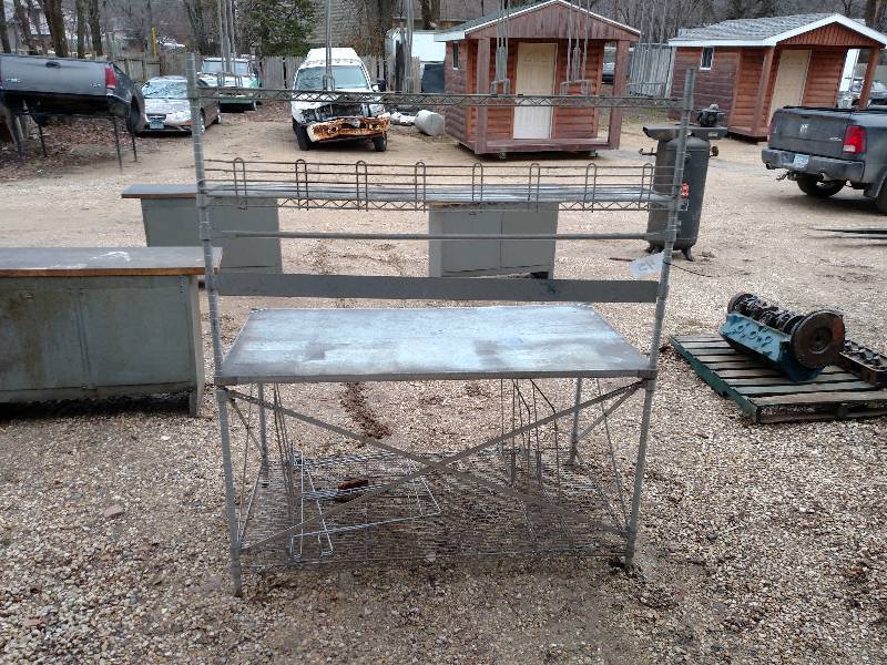 lot 45 image: Steel BenchShelf Unit, 59 x 31 x...