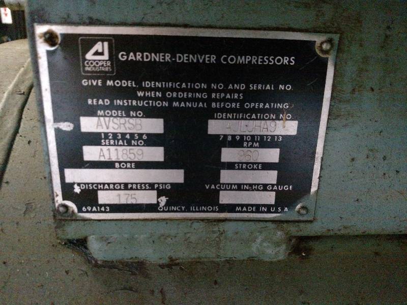 lot 15 image: Gardner Denver 10 hp. Air Compresso...