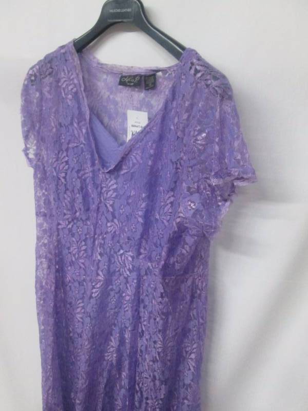 Lola P Womens Plus Lace Double Ruff Dress