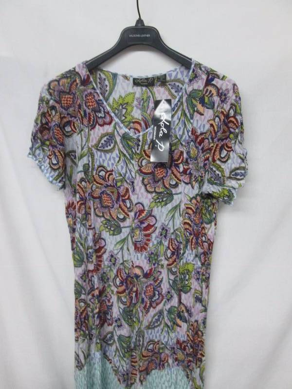 Lola P Womens Short-Sleeve Twin Print Dress