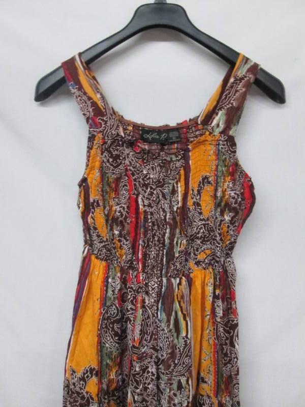 Lola P Tiered Print Maxi Sundress