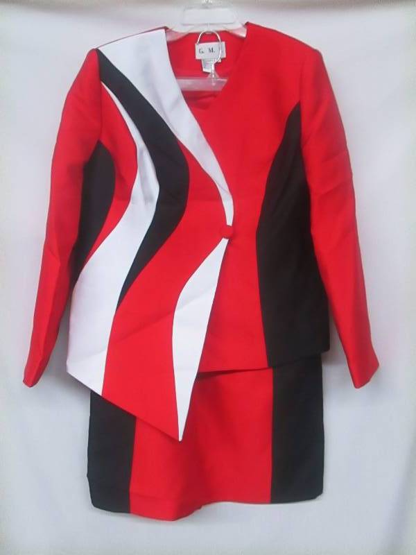 GMI Womens 2-pc. Colorblock Skirt Suit
