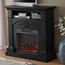 McLeland Design Media Fireplace Mantel - Black