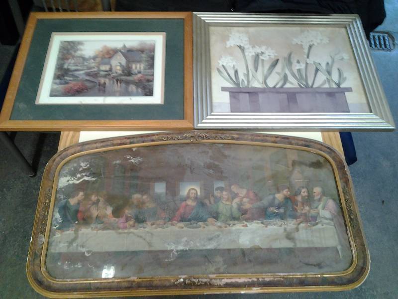 lot 48 image: Vintage Last Supper Framed Print, 2-Others