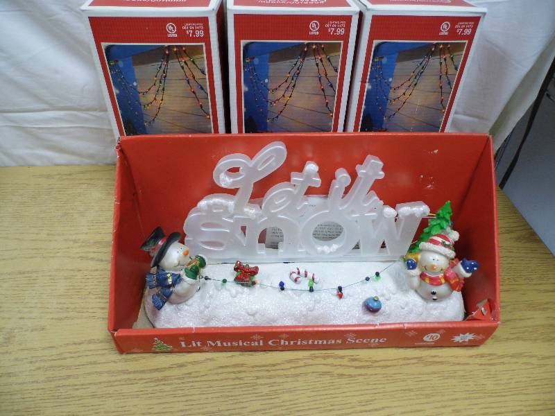 3 Sets of Christmas Swag Lights & Sign