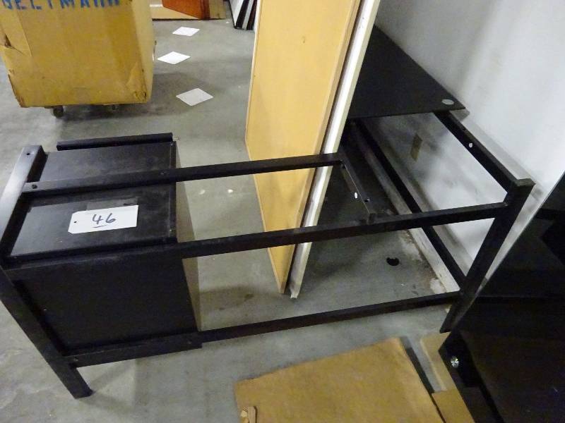 High Tech Modern Black GlassMetal Desk