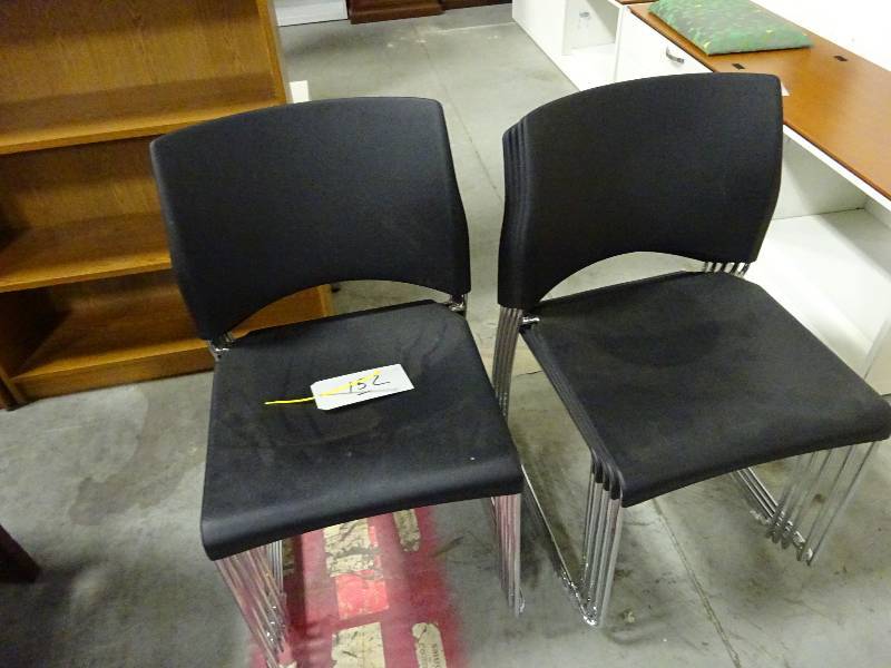 BlackChrome Stacking Chairs 6