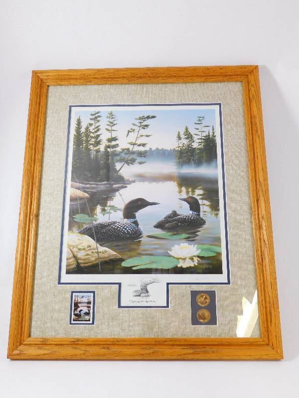 lot 3 image: Collectors Edition National Park Series Boundary Waters PrintStampCoins