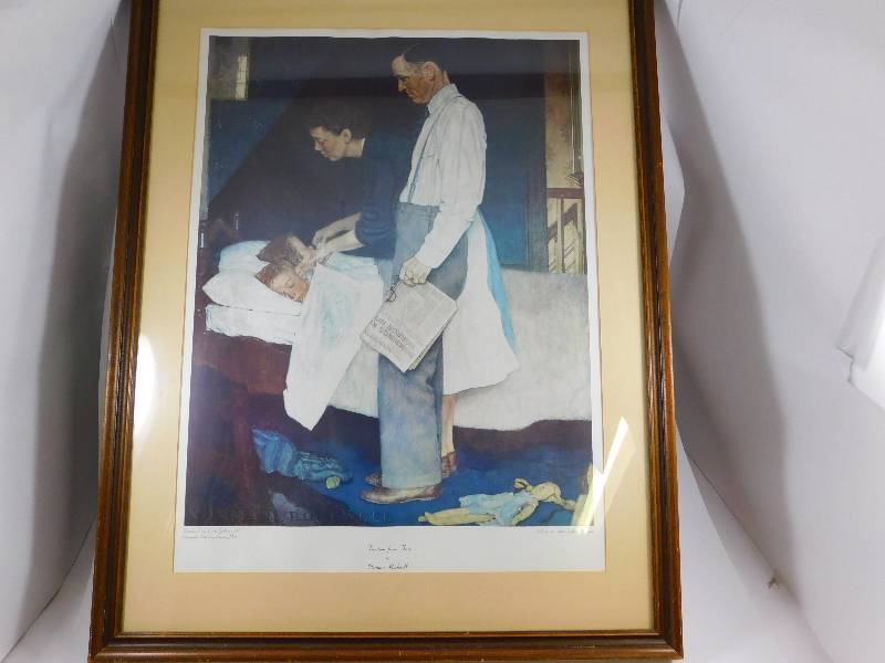 lot 13 image: Norman Rockwell Framed Print Freedom From Fear
