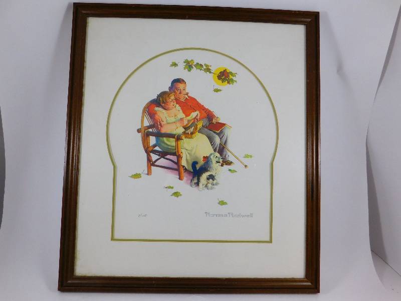 lot 14 image: Norman Rockwell Framed Print Four Ages of Love