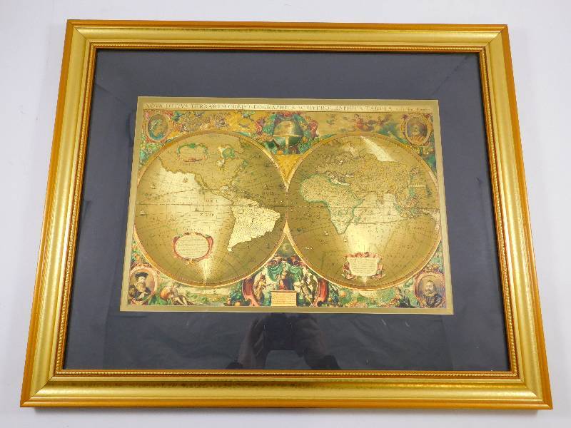 lot 18 image: Lot of 2 Manifestations Optical Illusionary Art - Old World Maps
