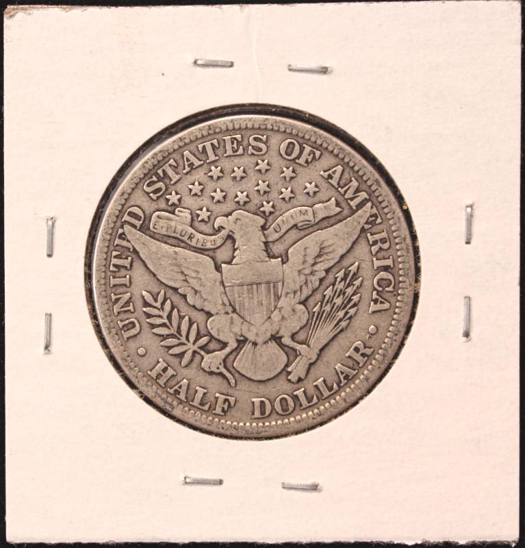 lot 11 image: 1895 BARBER SILVER HALF DOLLAR FINE