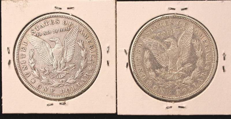 lot 21 image: GROUP OF 2 MORGAN SILVER DOLLARS 1921-D & 1021-S