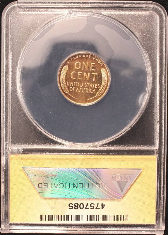 lot 27 image: 1954 PROOF US WHEAT CENT CERTIFIED PF65 RED ANACS
