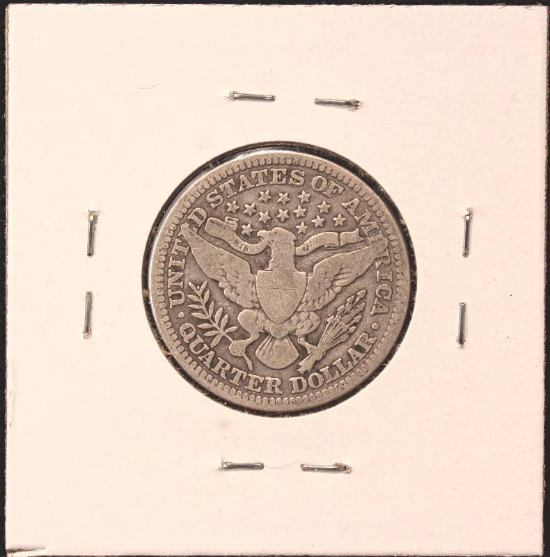 lot 60 image: 1915-P BARBER SILVER QUARTER VG (CLOSER TO FINE ACTUALLY)