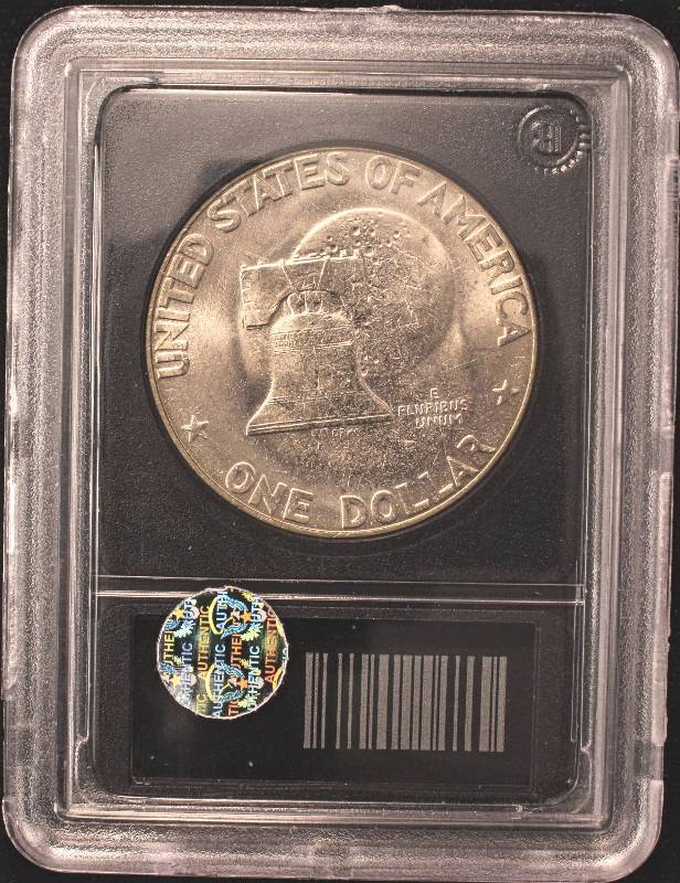 lot 69 image: 1976 BI-CENTENNIAL EISENHOWER DOLLAR BU IN BLACK SLAB