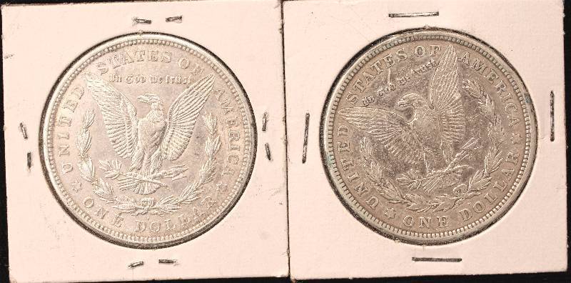 lot 77 image: GROUP OF 2 MORGAN SILVER DOLLARS 1921-D X2