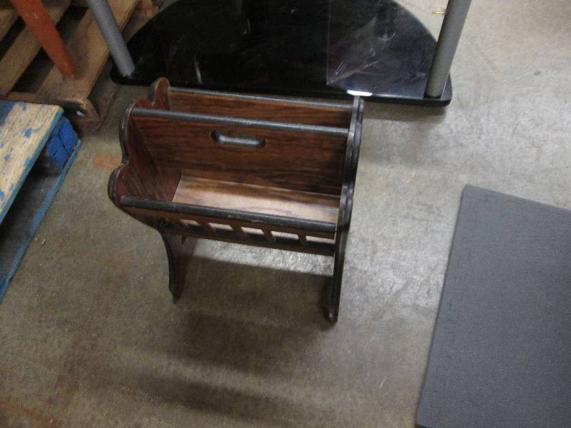 lot 23 image: Wood Magazine Rack...