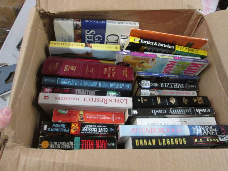 lot 26 image: Large Lot 2 Boxes Assorted Hardcove...
