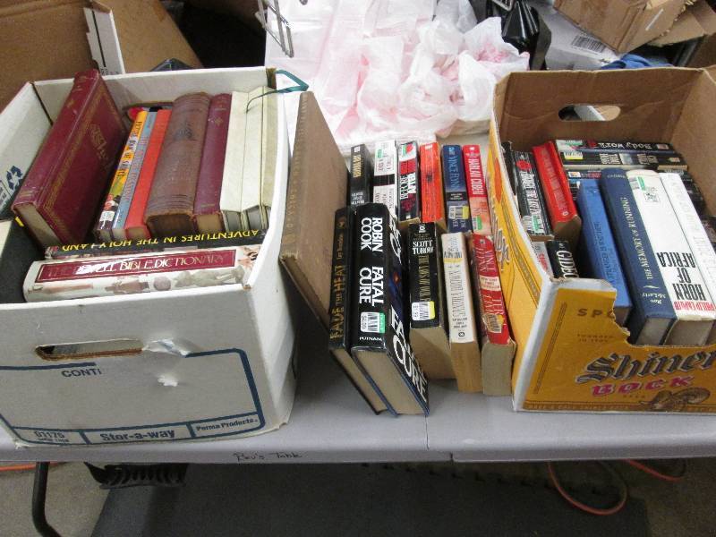 lot 31 image: Large Lot 2 Boxes Assorted Hardcove...
