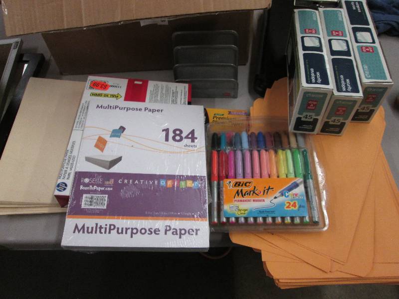 lot 43 image: Office supplies Paper, Manilla fil...