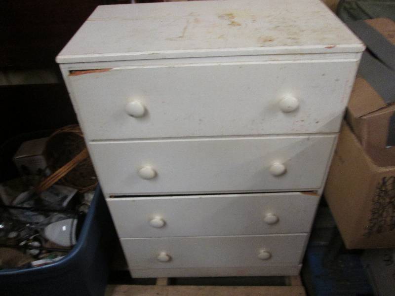 lot 44 image: White 4 Drawer Chest...
