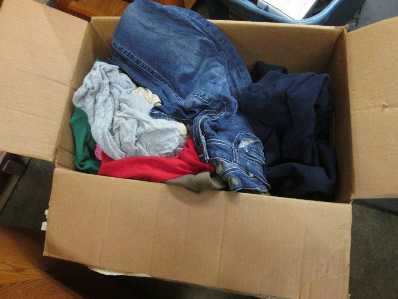 lot 51 image: Box of Assorted Size Clothes includ...