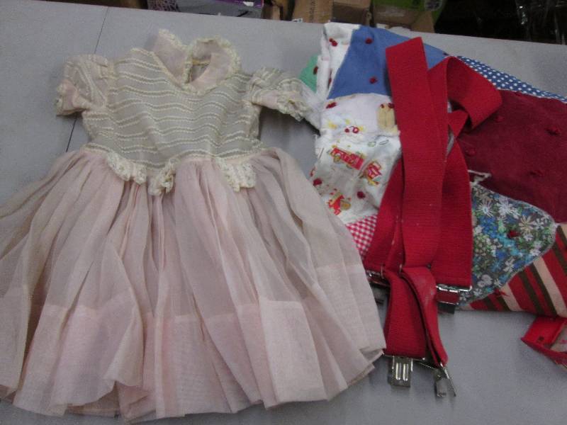 lot 105 image: Red Suspenders, Vintage Girls Dress...