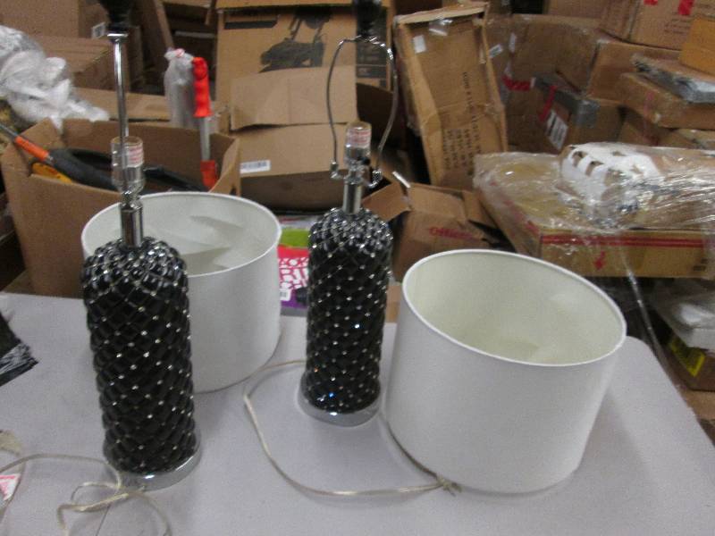 lot 117 image: One Pair Rhinestone Table Lamps in ...