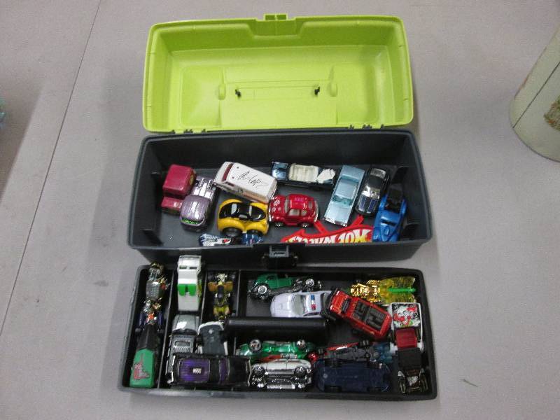 lot 122 image: Toy Vehicles in Tool Box Case...