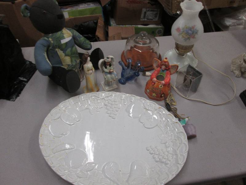 lot 141 image: Large Ceramic Tray, Cheese Server, ...