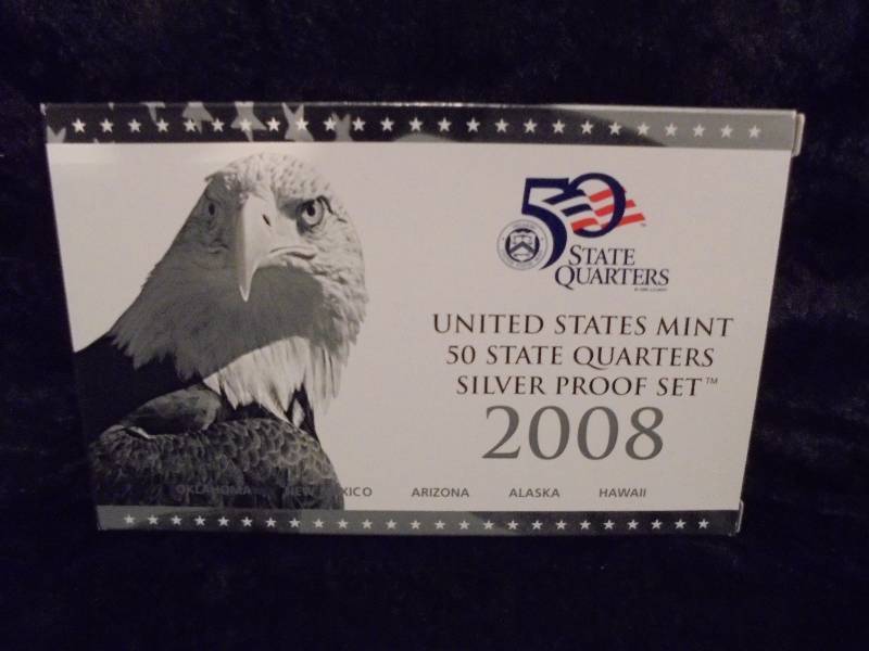 2008 US Mint 50 State Quarter Silver Proof Set