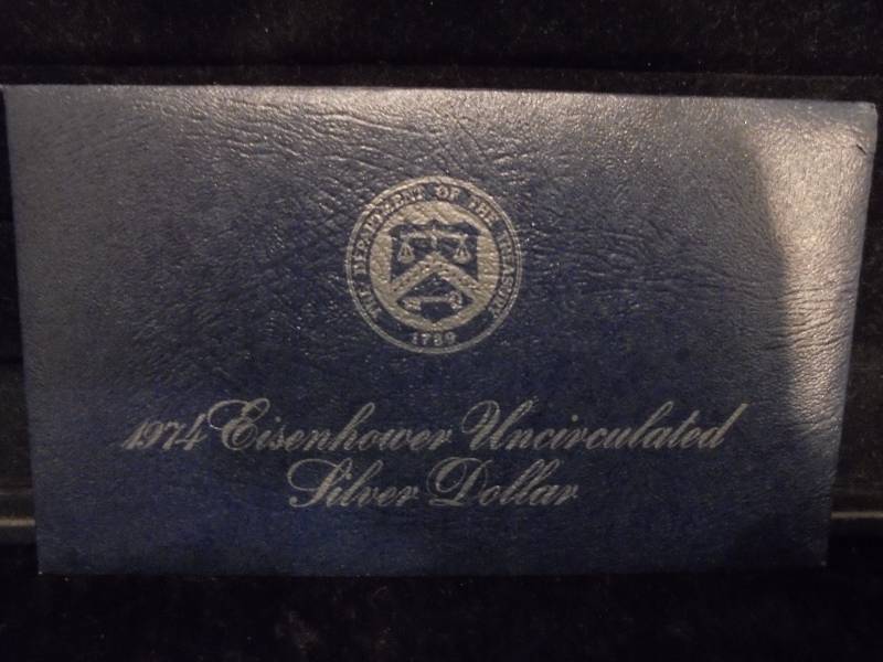 1974 Eisenhower Uncirculated Silver Dollar, 40% Silver
