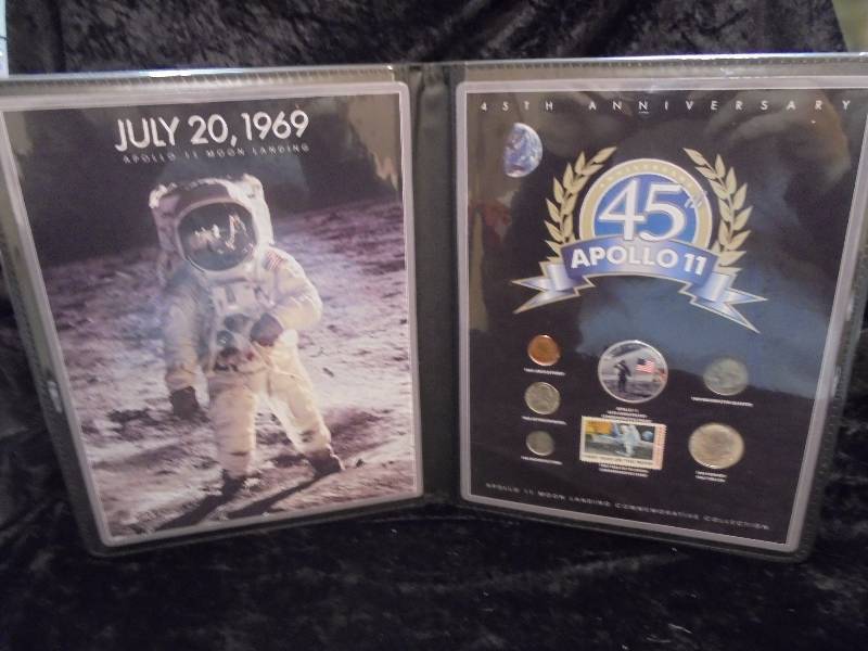 45th Anniversary Apollo 11 Moon Landing Commemorative Coins in Portfolio