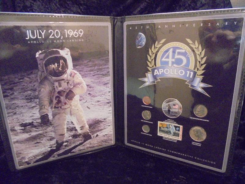 45th Anniversary Apollo 11 Moon Landing Commemorative Coins in Portfolio